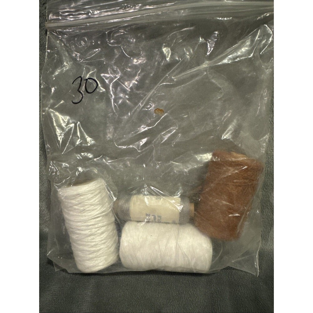 Vintage 80s 4 pc Punch Embroidery Thread Clarke's Bag 30